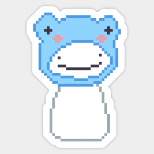 dream blob with frog hat blue pixel art Sticker